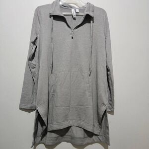 Susan Graver SG Sport Regular Cloud 9 Terry Tunic Womens S Gray Loungewear